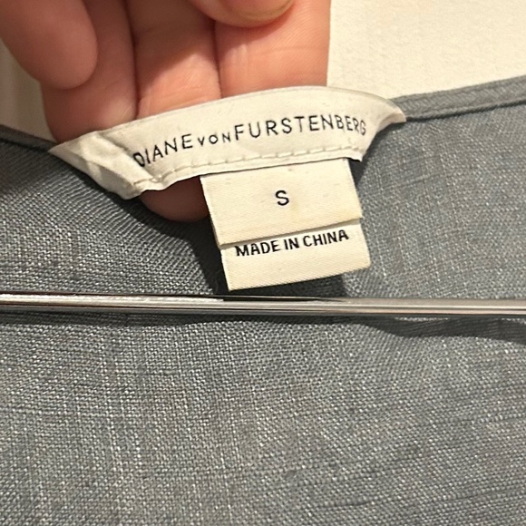 Diane Von Furstenberg Vintage Gray Linen Coverup - Picture 2 of 3